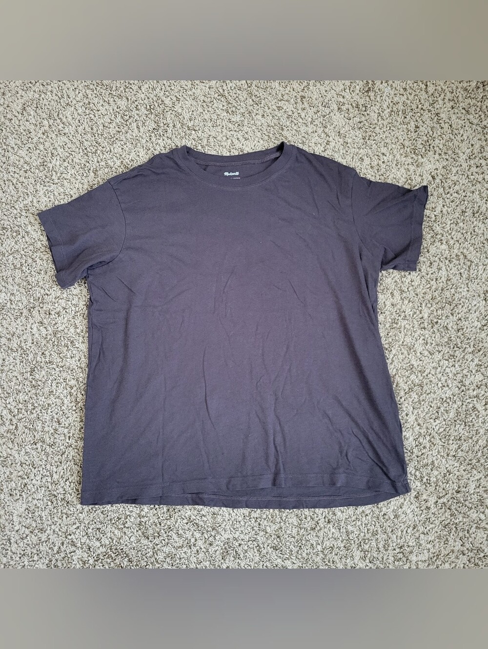 Madewell Softfade Cotton Oversized Tee Shirt Top Coal Black Gray Crew Small